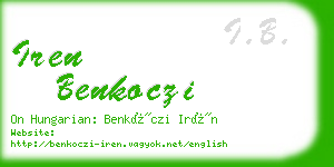 iren benkoczi business card